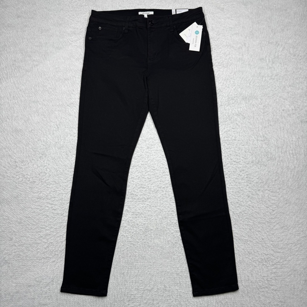 NWT STS Blue‎ Ankle Skinny Leg Mid Rise Black Pants Women's Size 31